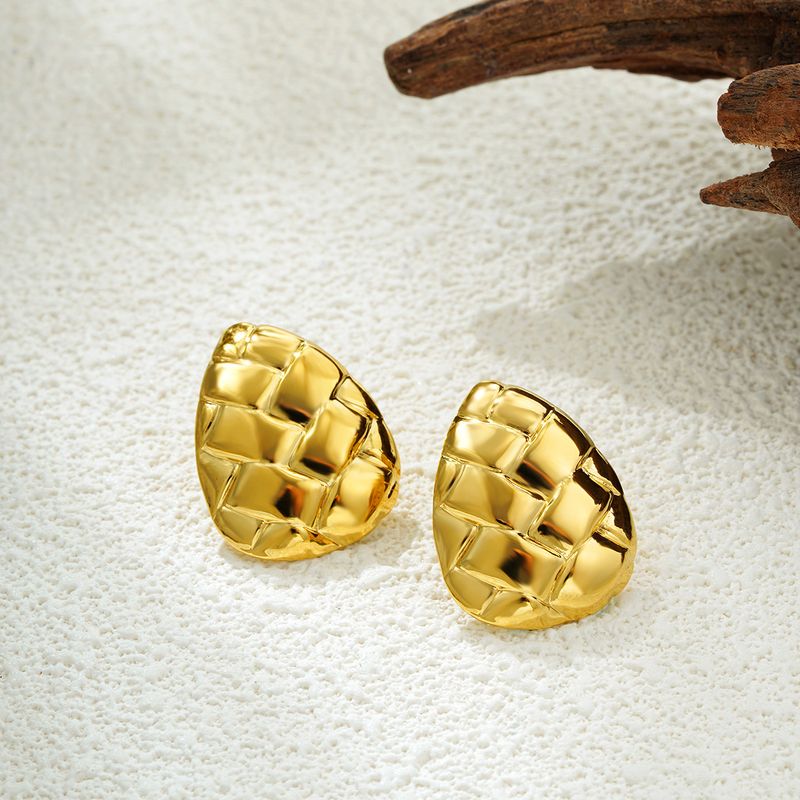 Set di gioielli da donna, moda, semplice atmosfera, orecchini geometrici in acciaio inossidabile, orecchini retrò a goccia d'acqua intrecciati con filo_voghion.com