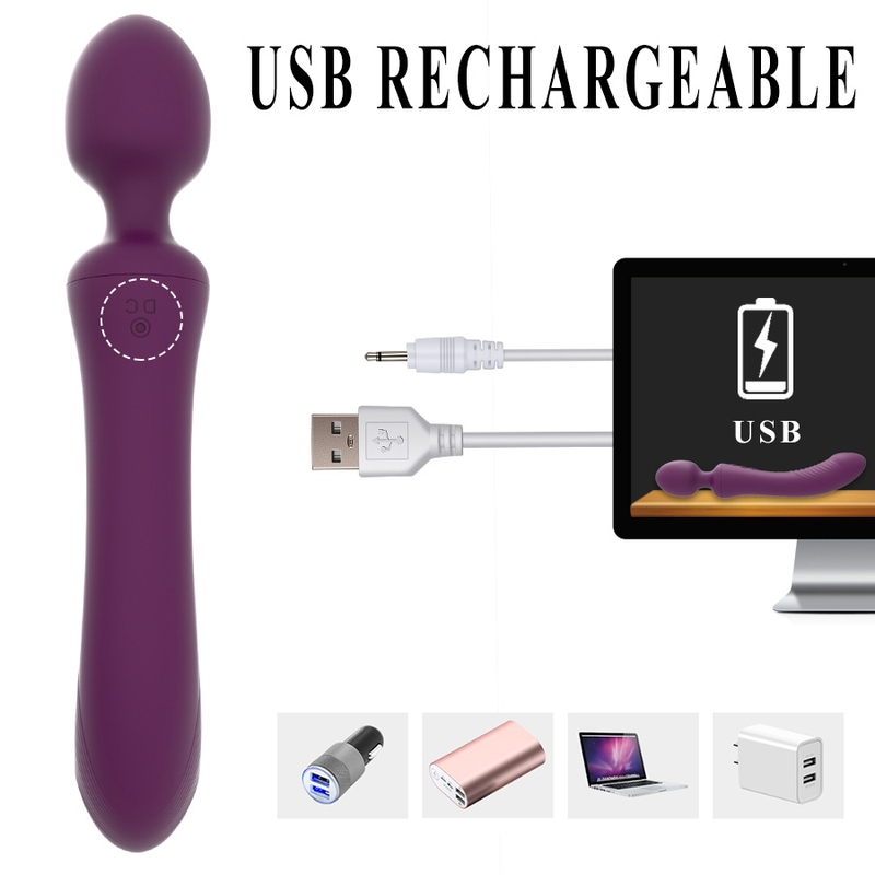 Leistungsstarker Doppelkopf-Vibrator für Frauen, AV-Stab, Klitoris-Stimulation, G-Punkt. Weibliche Dildovibratoren Sexspielzeug für_voghion.com