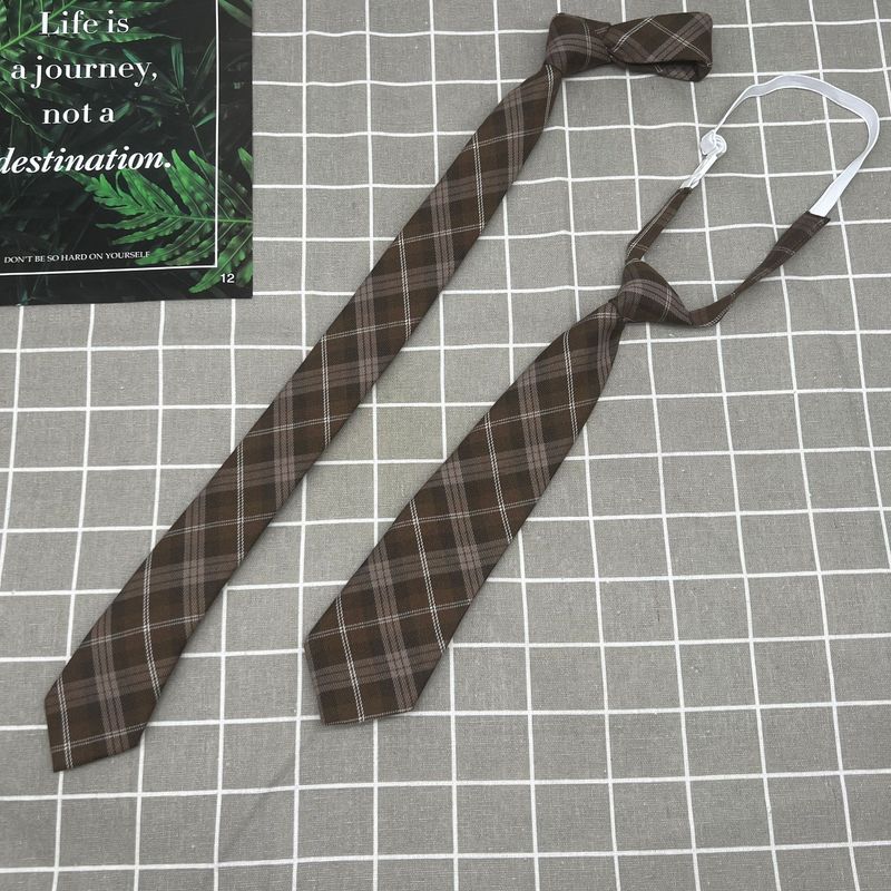 Age-Reducing Internet Celebrity Matching Artifact JK Small Plaid Uniform Style Shirt Bow Female Student Tie_voghion.com