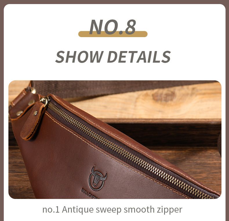 Captain Niu leather goods retro crazy horse leather men's waist bag trendy genuine leather men's bag_voghion.com