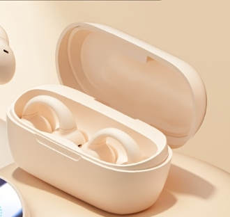 TWS Wireless5.3 trådløse øretelefoner klips øretelefoner sportsøretelefoner vanntett stereo, high-fidelity stereo musikk på telefon, med mikrofon for støy rød_voghion.com