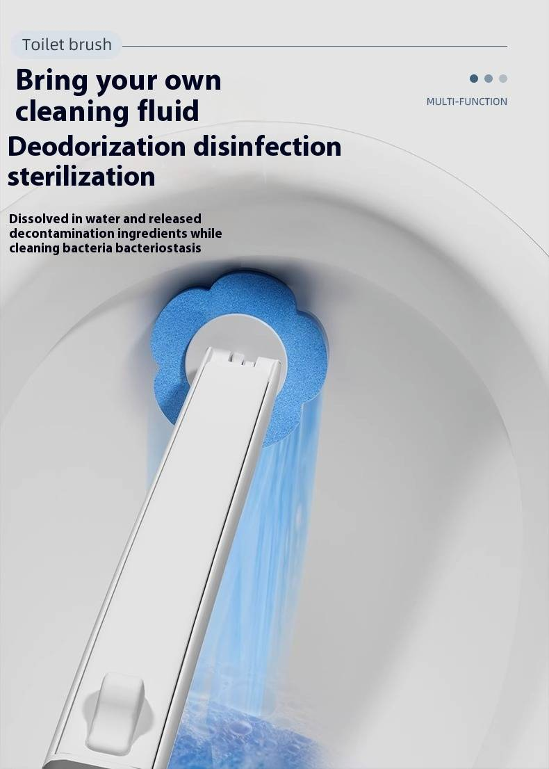 Disposable Toilet Brush With Wall Mount Holder - Hygienic No-Touch Cleaning Replaceable Brush Heads For Bathroom (Pack Of 3)_voghion.com