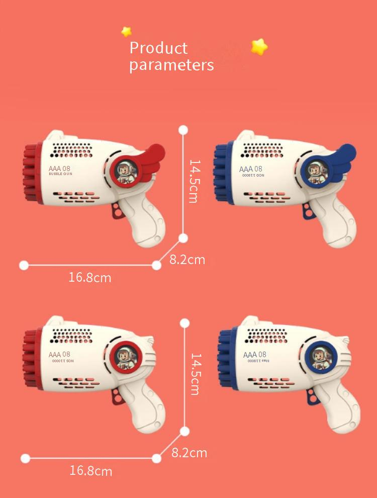 Mini Gatling Bubble Cannon - Automatic LED Bubble Blaster Gun 500+ Bubbles/Min Rechargeable Battery For Outdoor Play & Events_voghion.com