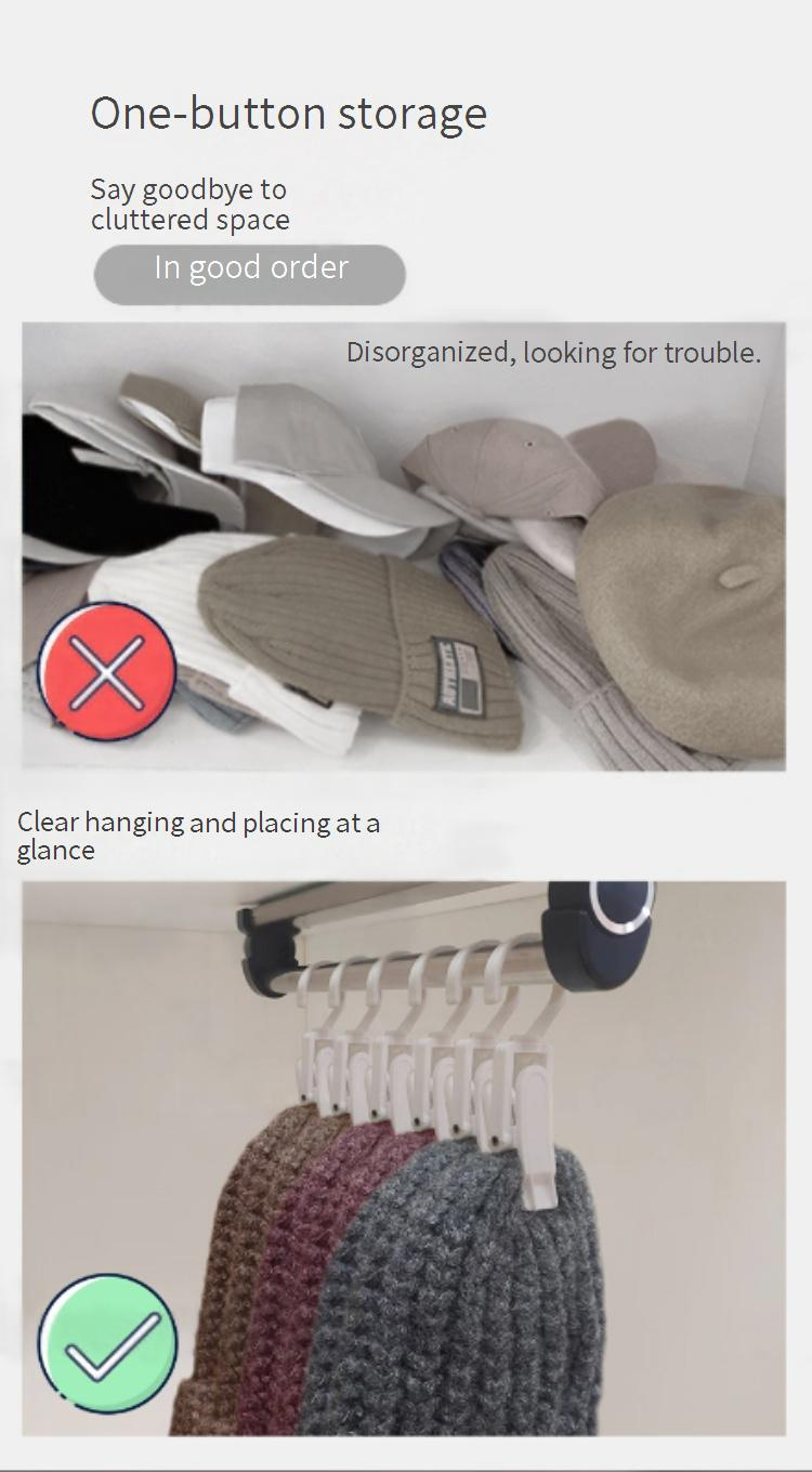 Lightweight Single-Rail Pull-Out Pants Hanger - Top-Mounted Extendable Closet Organizer For Wardrobe (Space-Saving Smooth Sliding Easy Installation)_voghion.com
