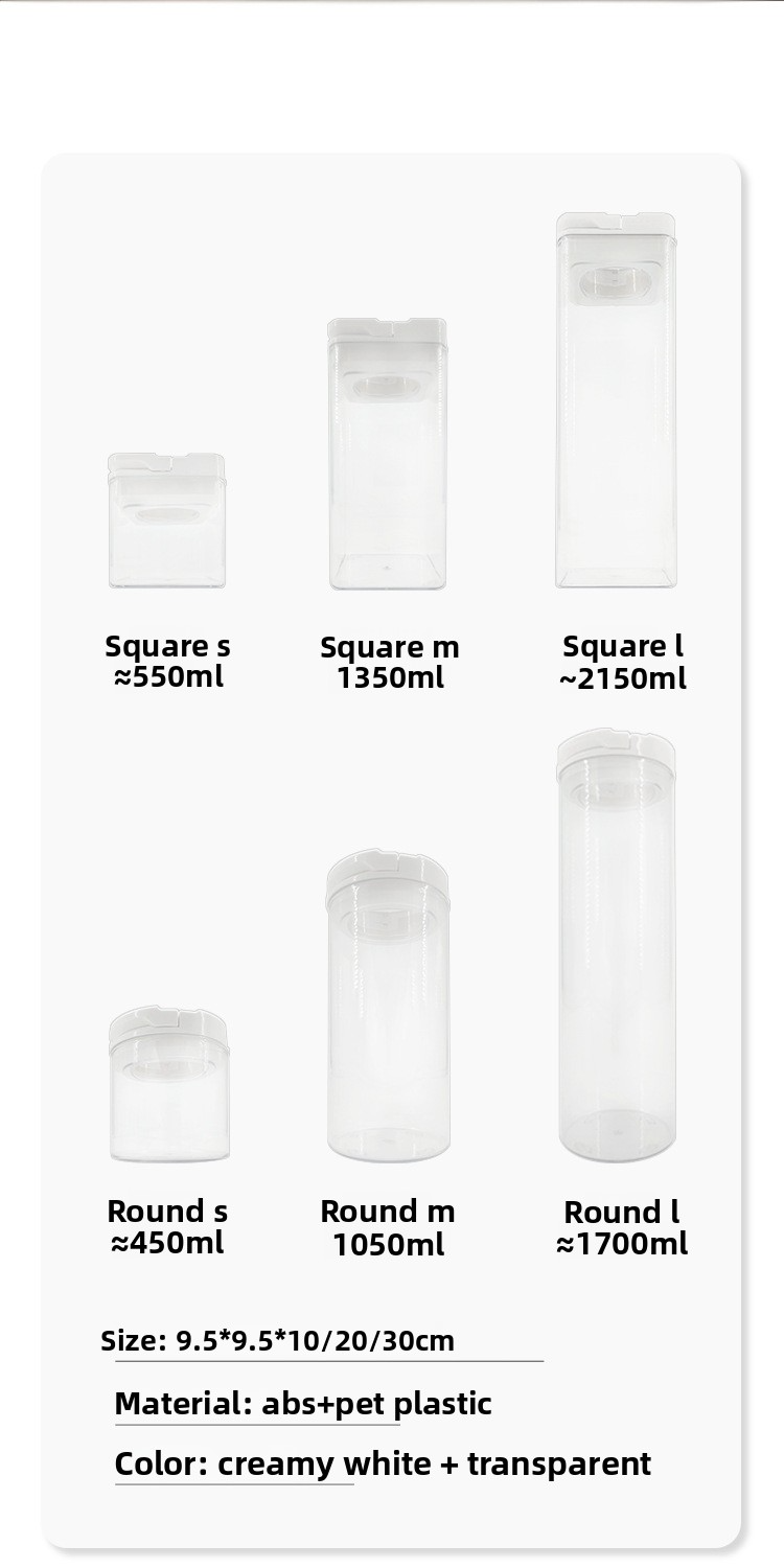 Airtight Food Storage Containers - Kitchen Pantry Organizers For Grains Snacks & Tea (Set Of 6 BPA-Free Plastic)_voghion.com