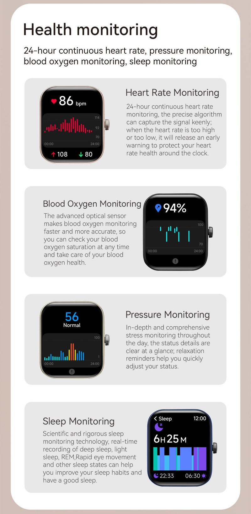 IDW 16 Sprachanrufe Smartwatch Männer Gesundheitsüberwachung Smart Notifications Sprachassistent Smart Watch Frauen_voghion.com
