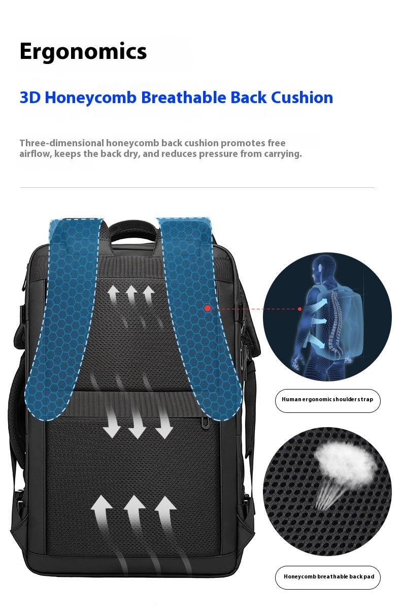 Backpack Men's Large Capacity Business Leisure Travel Waterproof Computer Backpack Expandable Men's Bag_voghion.com