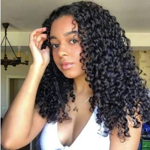 Pixie Curls Wigs Raw Human Hair Super Double Drawn Glueless Wig 13x4 Lace Transparent Lace Frontal Human Hair Wigs_voghion.com
