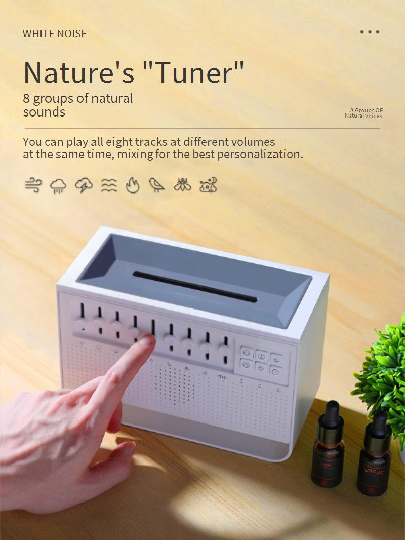 Aroma-Diffusor mit weißem Rauschen und Flammen, Bluetooth und RGB-Beleuchtung – Ultraschall-Luftbefeuchter für Zuhause, Büro und zur Entspannung_voghion.com
