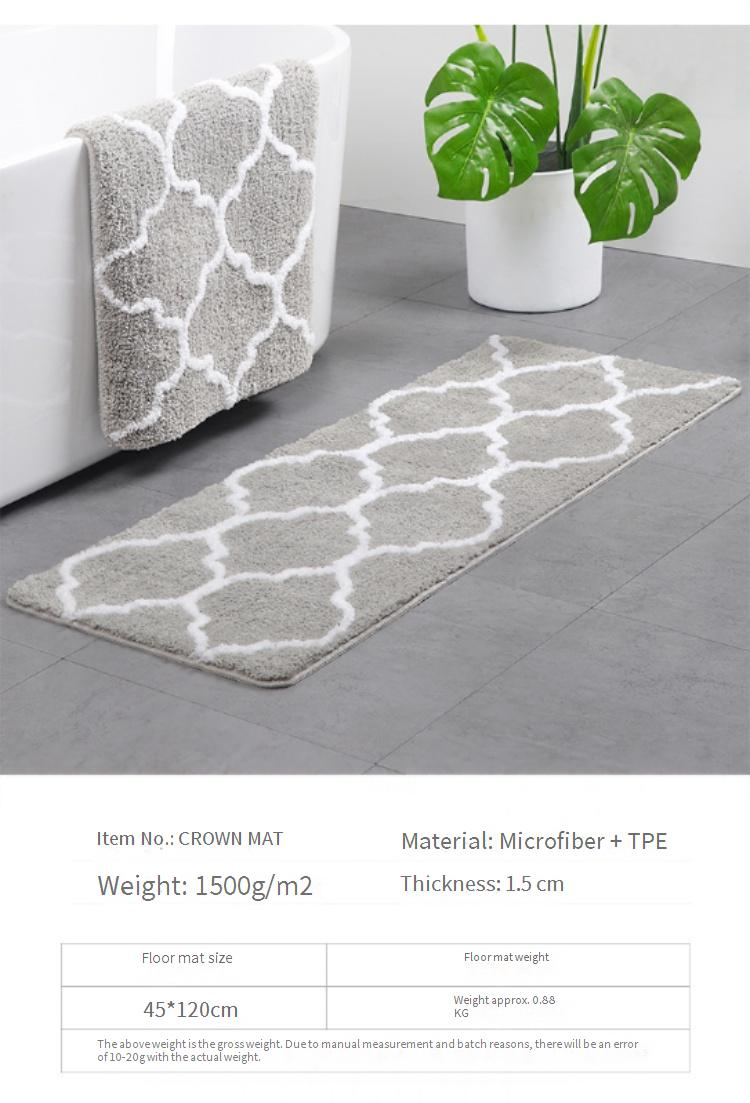 Tappetino geometrico in ciniglia - Tappeto antiscivolo in poliestere assorbente per soggiorno, camera da letto e ingresso, lavabile in lavatrice (diversi colori e dimensioni)_voghion.com