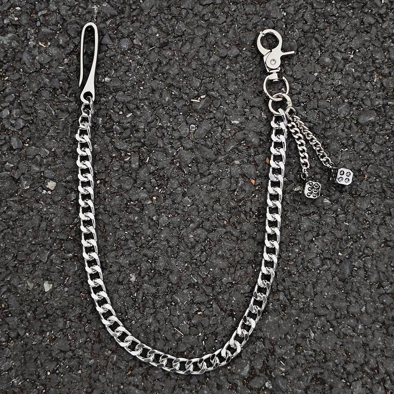 Hosenkette Jeans mit einlagiger dicker Kette Disco Cool Punk Ring Dekorative Taillenkette_voghion.com