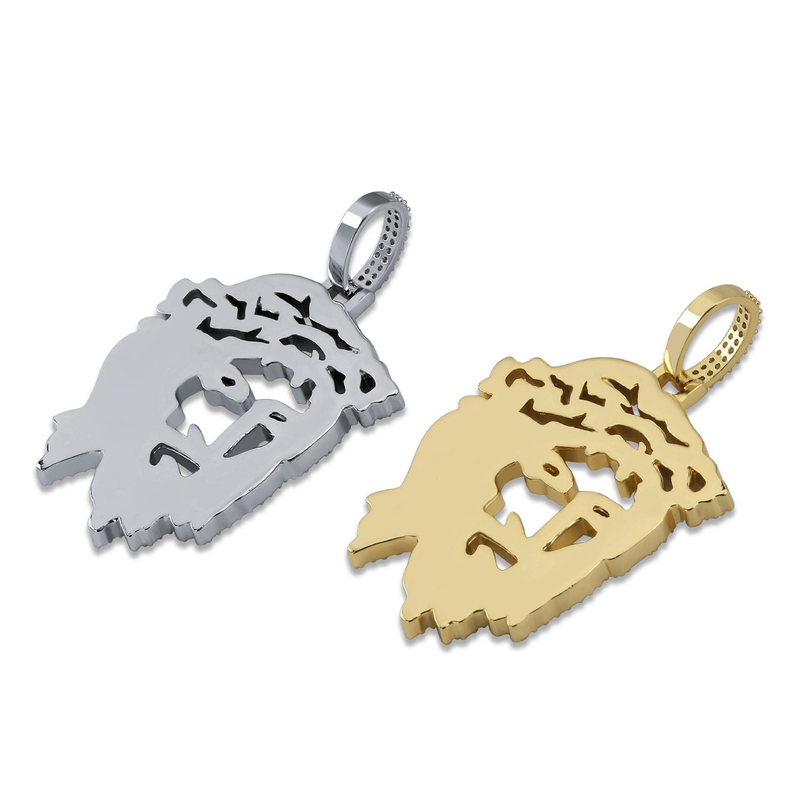 Ciondoli Hip Hop Collana da uomo con ciondolo a forma di Gesù cavo, catena cubana, gioielli con catena in zircone_voghion.com