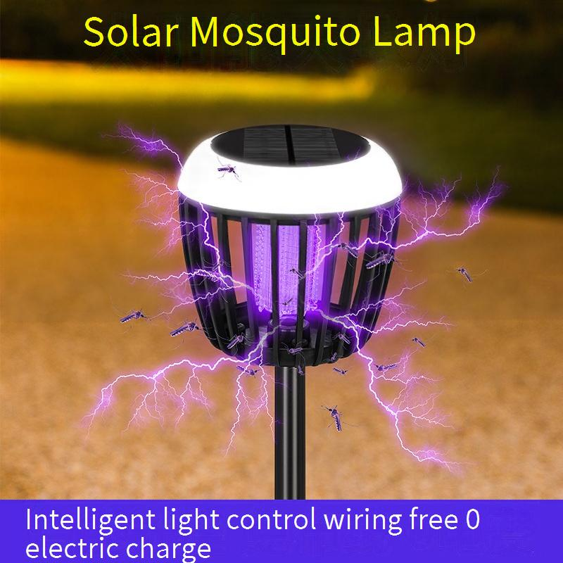 Lampada antizanzare ad energia solare - Lampada antizanzare per esterni, da giardino, patio, con design impermeabile e attrazione della luce UV_voghion.com