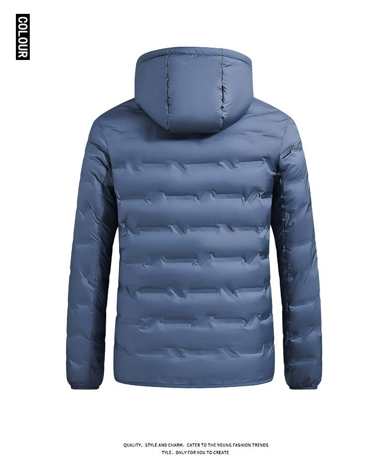 Winter-Steppjacke mit Kapuze für Herren und Damen – Entendaunen mit 600er Füllkraft, wasserabweisend, leichter und warmer Mantel für Outdoor-Aktivitäten_voghion.com