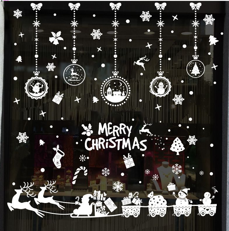 Christmas Window Stickers - Reusable Static Cling Decals For Glass, Walls & Doors (Snowflakes, Santa, Holiday Scenes)_voghion.com