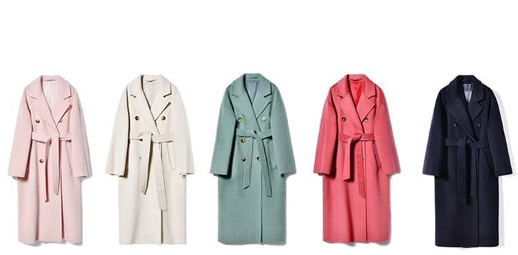 Women’s Oversized Long Wool & Cashmere Coat – Double-Faced Winter Trench Coat In Pink, Sage, Beige, Rose Red, Navy, Elegant Loose-Fit Maxi Coat_voghion.com