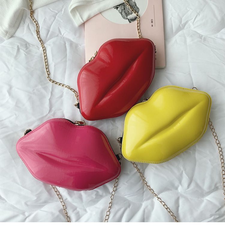2021 Sommer neue Lippen Mini Make-up kleine Tasche Mode Candy Schulter Umhängetasche Kette Tasche Damentasche_voghion.com