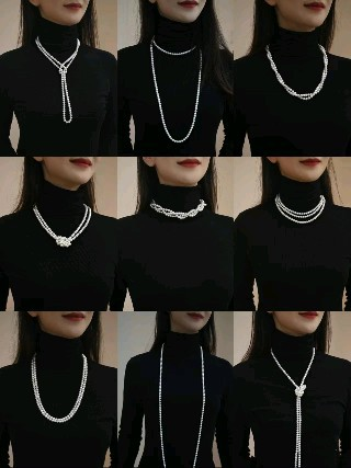 Shijia pearl necklace jewelry women's 120cm multi-layered round pearl sweater chain double-layer long three-layer clavicle chain_voghion.com