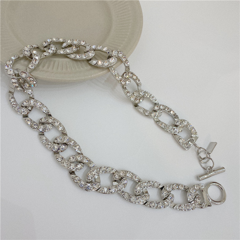 Trendy Cuban Full Diamond Thick Halskette Persönlichkeit Super Cool Halskette Fashion Disco Choker_voghion.com