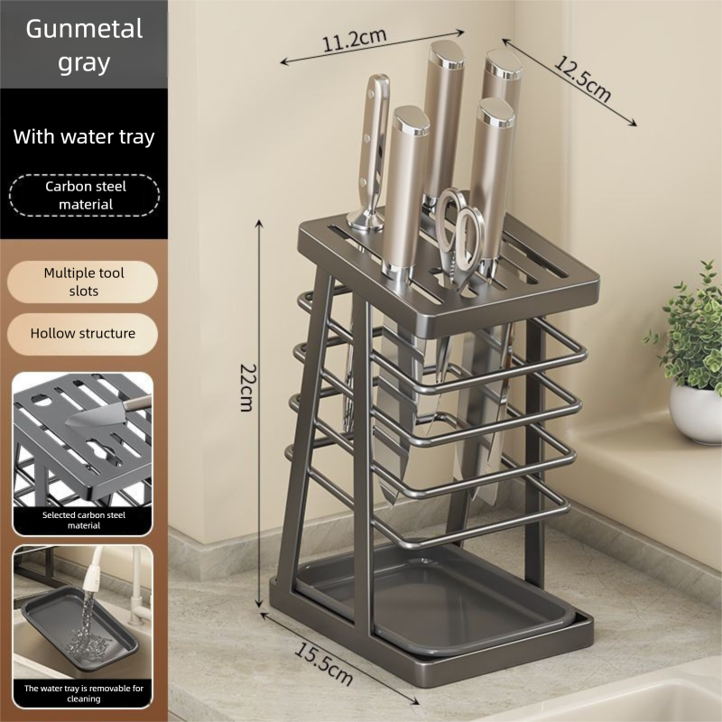 Suitable For Home Kitchen Scissors, Fruit Knife, Draining Countertop Block, Integrated Knife Rack And Storage Rack_voghion.com