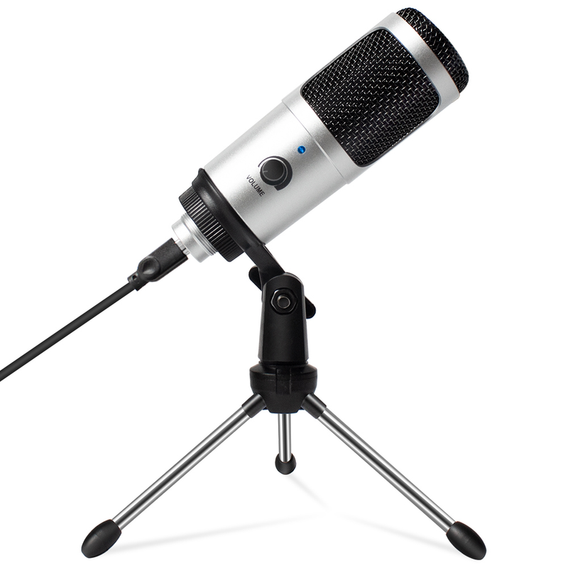 USB-Mikrofon, blaues Metall, Streaming-Nierenmikrofon, Kondensatormikrofone für Laptop-PC, Gesangsaufnahmen, Youtube-Streaming_voghion.com