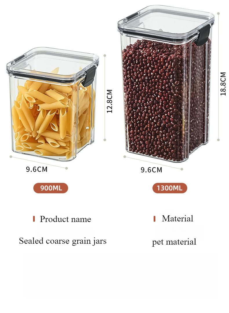 Storage Box Square Snack With Lid Storage Tank Cereal Can Sealed Jar Cereals Storage Jar_voghion.com
