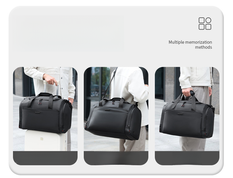 Short distance travel bag with dry wet separation, exercise yoga, fitness bag cover, pull rod, large capacity shoe compartment_voghion.com
