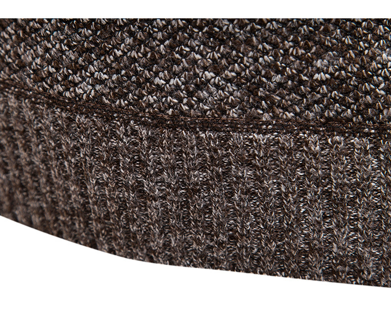 2023 new autumn and winter plus velvet men's large size half turtleneck sweater men's zipper sweater wholesale_voghion.com