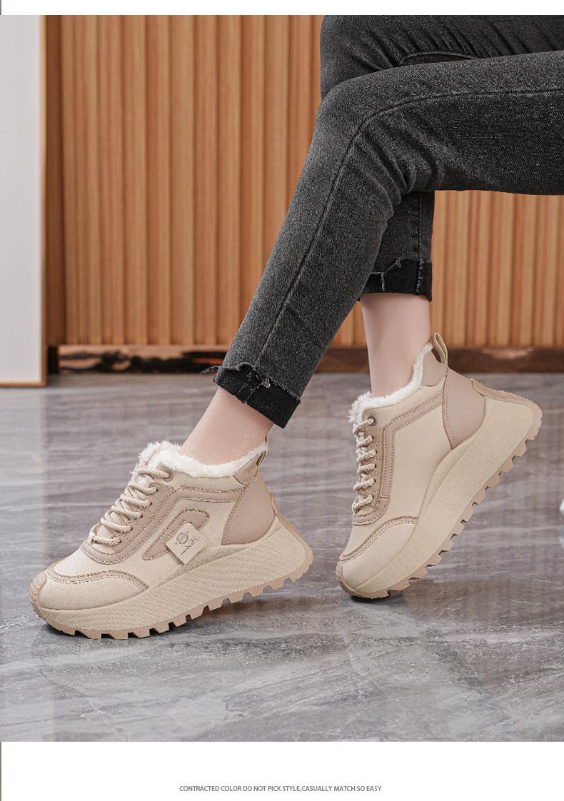2024 nuovo autunno e inverno versatile top in cotone casual sport suola spessa scarpe da papà a vita alta, alla moda_voghion.com