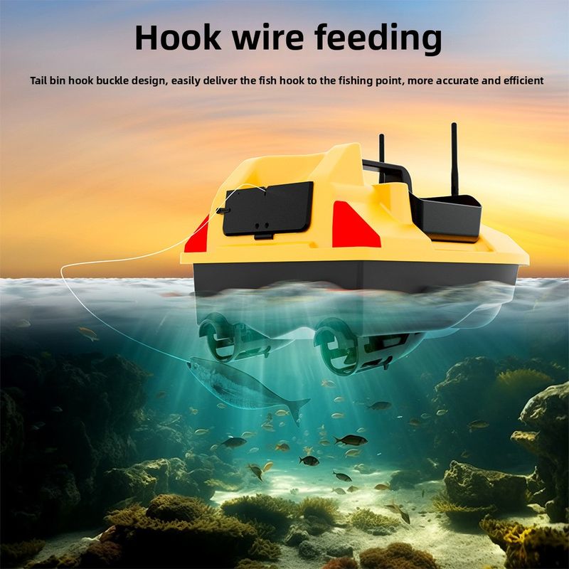 500m GPS Nesting Night Light Motor Three-Chamber 40-Point Positioning Fishing Boat Yellow Remote Control High-Speed Long_voghion.com