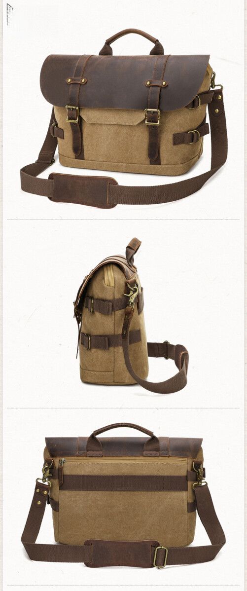 Fashionable new canvas shoulder bag, casual crossbody bag, new manufacturer retro mailman bag, computer bag_voghion.com