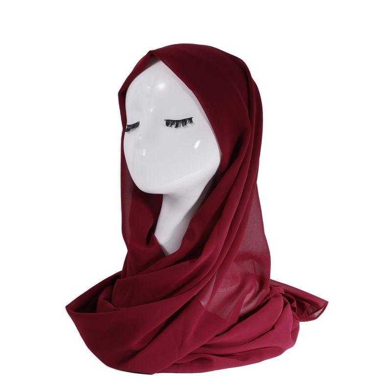 Women's All-in-One Pile Hat & Chiffon Headscarf – Fashionable Solid Color Sunshade (Ethnic Style, Lazy Wear Design)_voghion.com