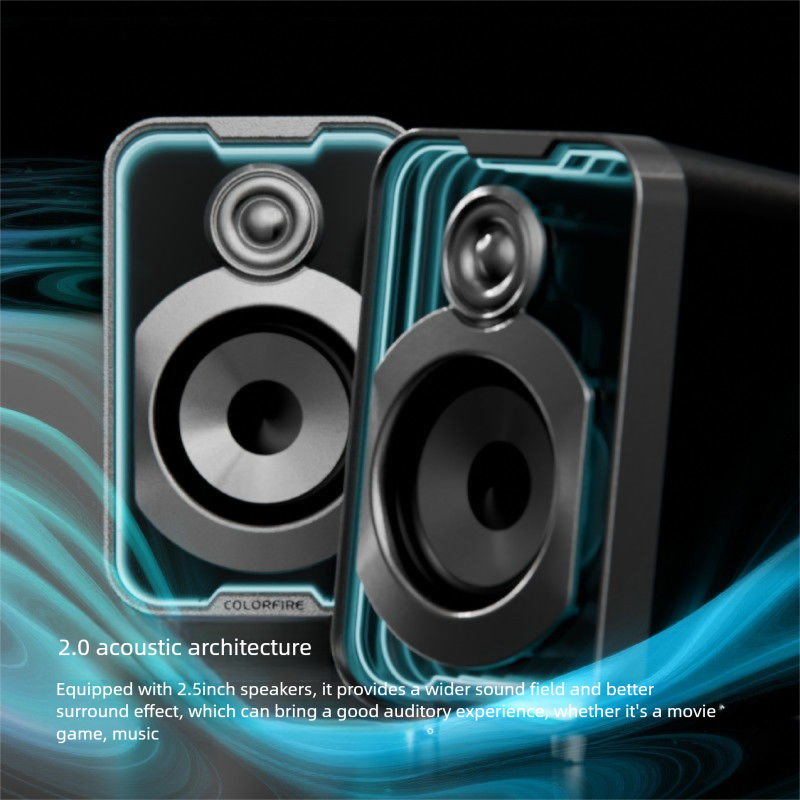 Colorful CD20 Phantom Abyss Light Effect Computer Speaker Bluetooth Laptop Desktop Wired Gaming Sound System_voghion.com