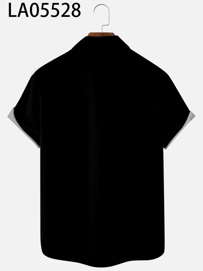 Herrenhemden mit Streifen, Sommer, Hawaii, Strand, modisch, minimalistisches Muster, Knopfleiste, Herrenhemden mit Cartoon-Print
_voghion.com
