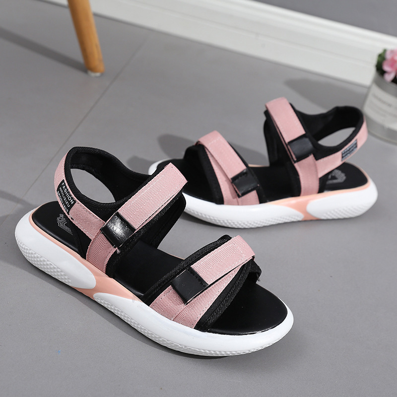 Women's casual Velcro muffin platform beach shoes_voghion.com
