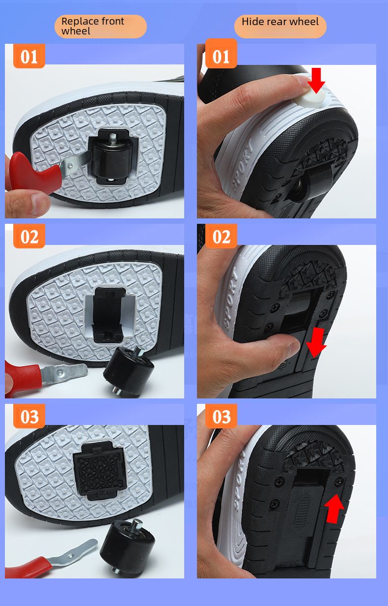 Neu Zweirädrige Flash-Schuhe Jungen Mädchen Rollschuhe Erwachsene Speed Skating Sneakers Abnehmbare Kinder_voghion.com