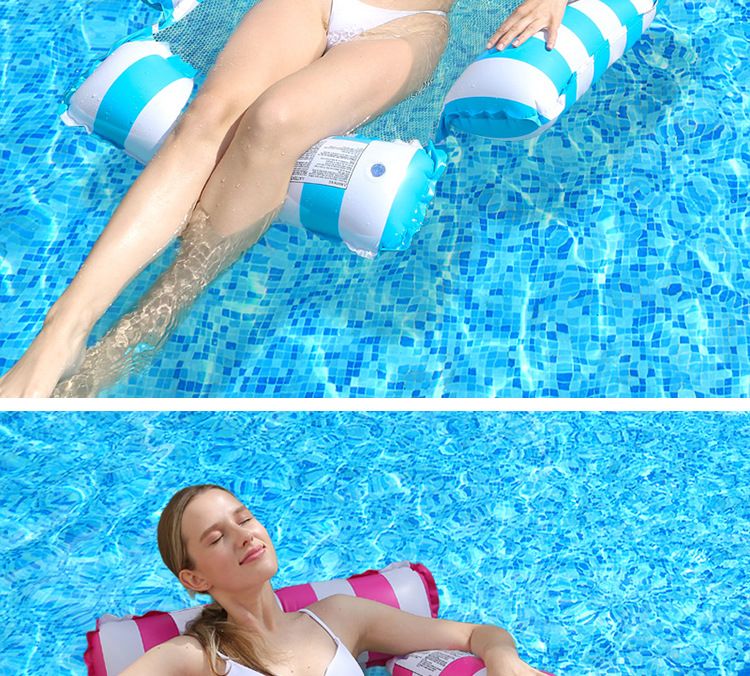 Aufblasbare Schwimmliege - Klappbare Rückenlehne mit Mesh-Netz für Pool, See & Strand_voghion.com