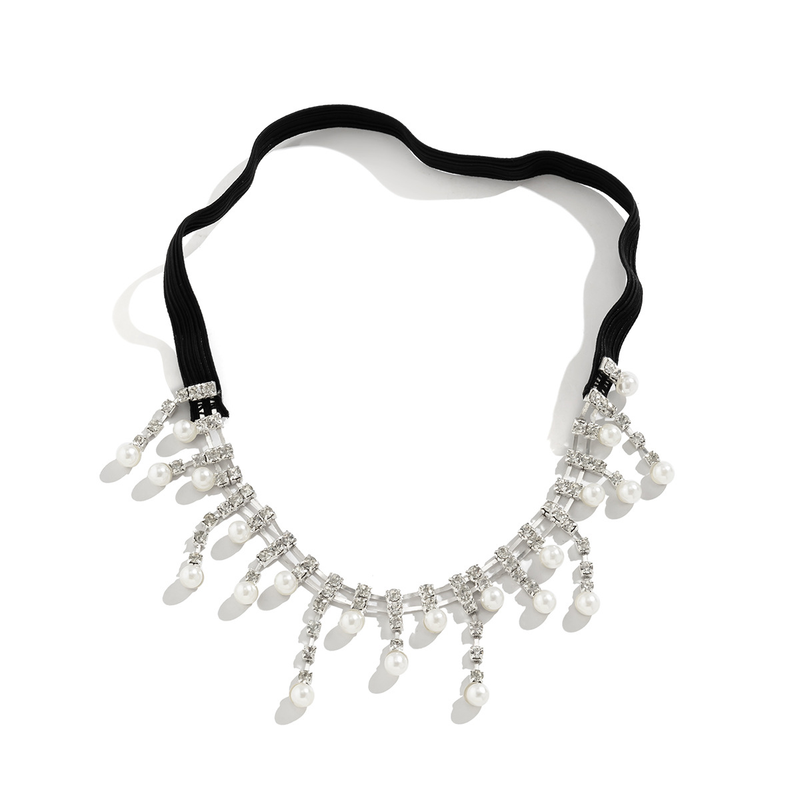 Europäischer und amerikanischer Schmuck, süß und cool, lässig, Strass-Strand-Beinkette, elastisches Band, Nachahmung von Perlen, sexy Beinkette_voghion.com