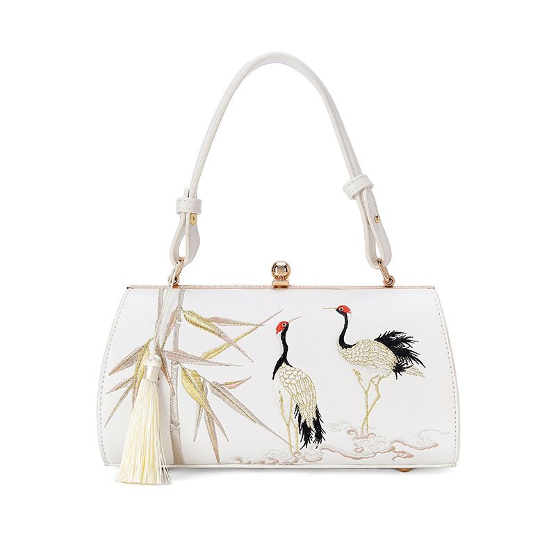 Chain Bag Ancient Cheongsam Banquet National Style Ultra-fine Leather Embroidered Tassel Handbag_voghion.com