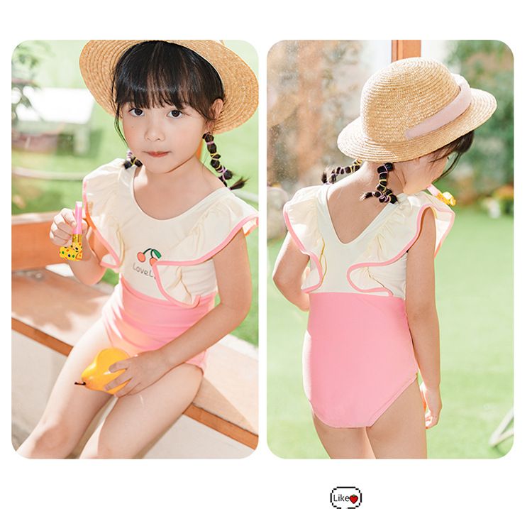 Vêtements pour bébé, maillot de bain une pièce pour enfants, maillot de bain mignon cerise en petit enfant, maillot de bain pour bébé fille_voghion.com