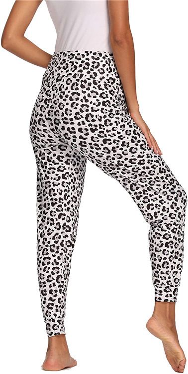 Yogabyxor för kvinnor nya leopardmönstrade bekväma smala fickor högelastiska yogabyxor för gravida XY624_voghion.com