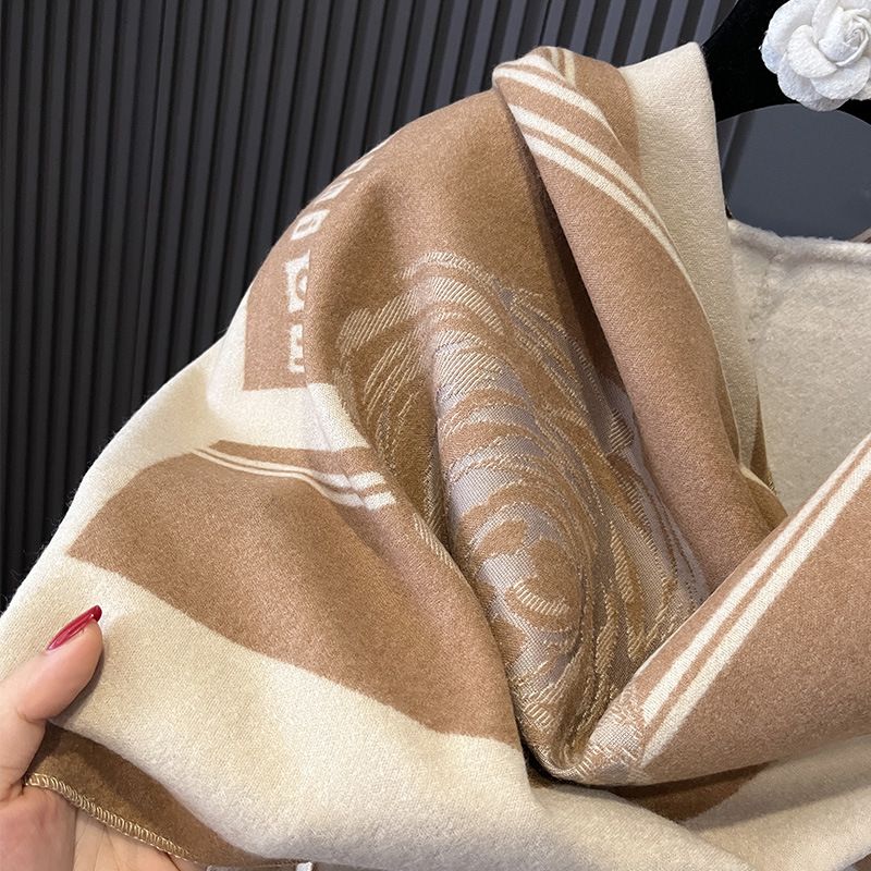 Autumn and Winter New Scarf Women's Cashmere Rose Cold Wind Double sided Versatile Shawl Air Conditioning Warm Neck_voghion.com