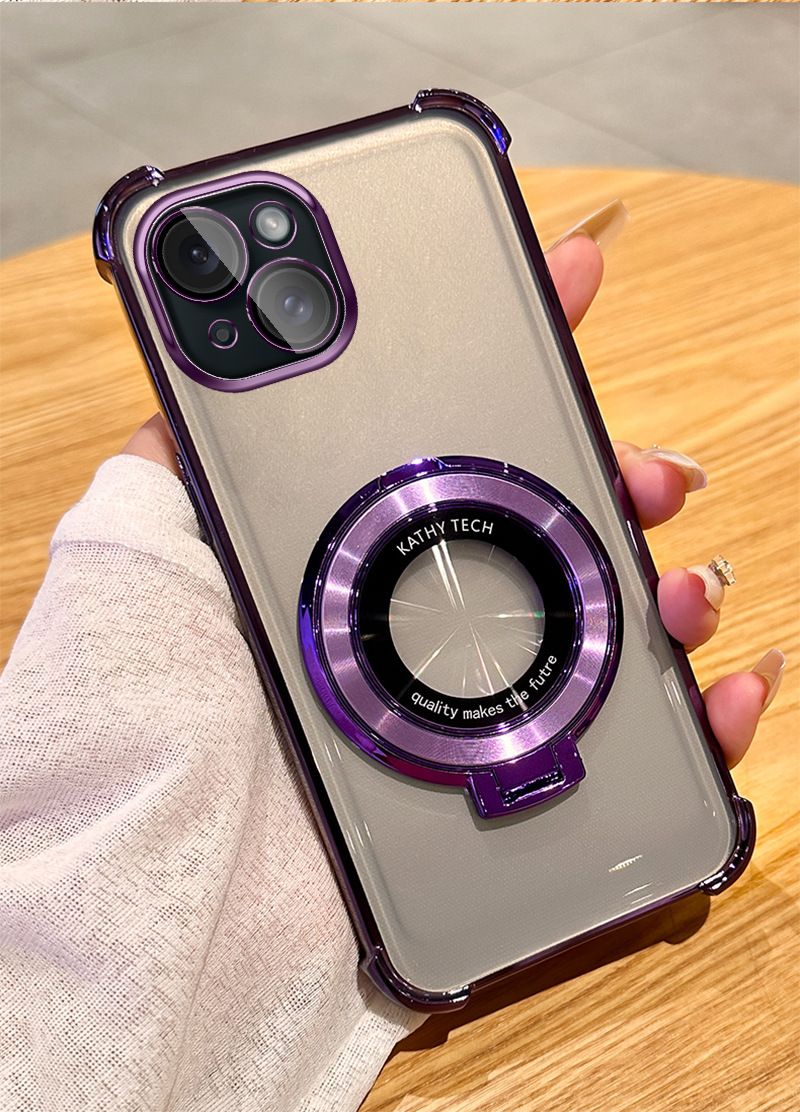 Custodia protettiva per telefono con supporto magnetico antiurto trasparente per iPhone 16 15 14 13 12 11 Pro Max XS X XR 7 8 Plus_voghion.com