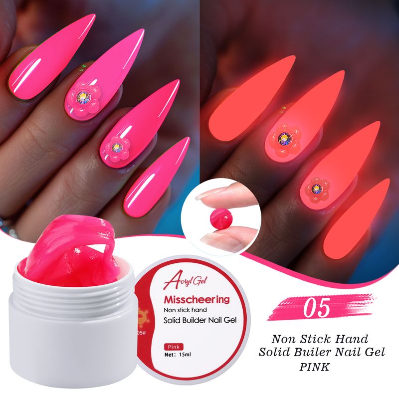 Non-Sticky Extension Hand-Squeezed Luminous Carving Shapeable Phototherapy Gel Nail Salon_voghion.com