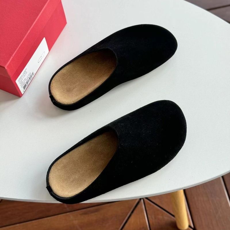 No Standard 2025 New Shoes, Women's Genuine Leather Bag, Half Slippers, Flat Bottom For Wearing, Lazy Person, One Foot,_voghion.com