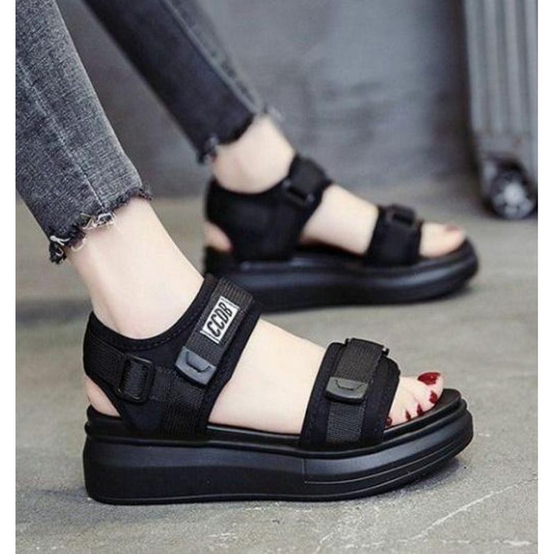 Sports Sandals Women 2024 Summer New Red Pine Cake Thick Platform Flat Pregnant Women Soft Soled Beach Shoes_voghion.com
