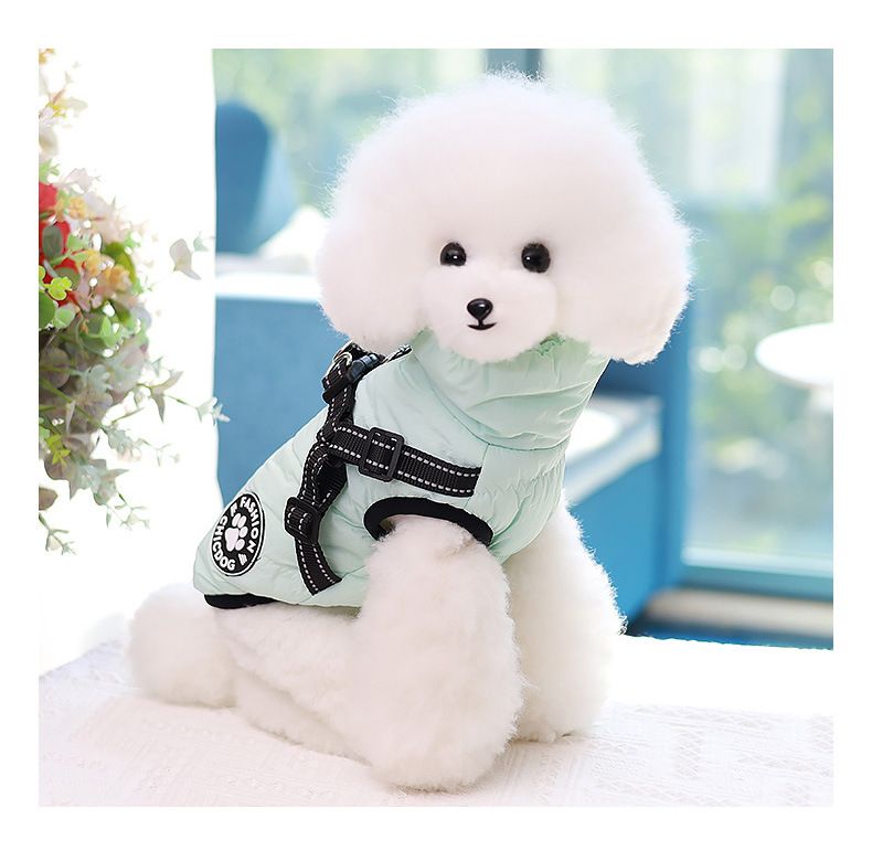 Uus puuvillane jope rinnakorvi seljaga, koeravest, sügistalvised paksud lemmikloomariided_voghion.com