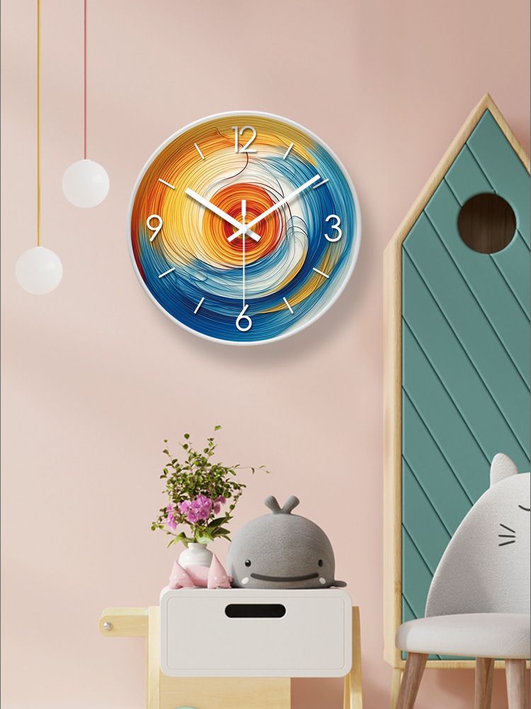 Yipula 7020 Silent For Living Room Office Modern Creative Round Abstract Wall Clock_voghion.com