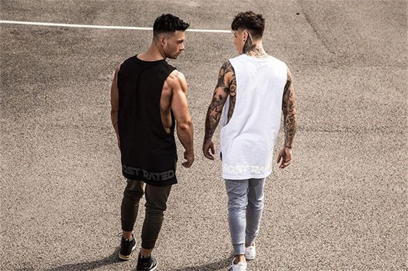 Neuer Trend für Herren-Fitness, Sport, Laufen, Bewegung, Freizeit, personalisierte elastische Baumwollweste_voghion.com