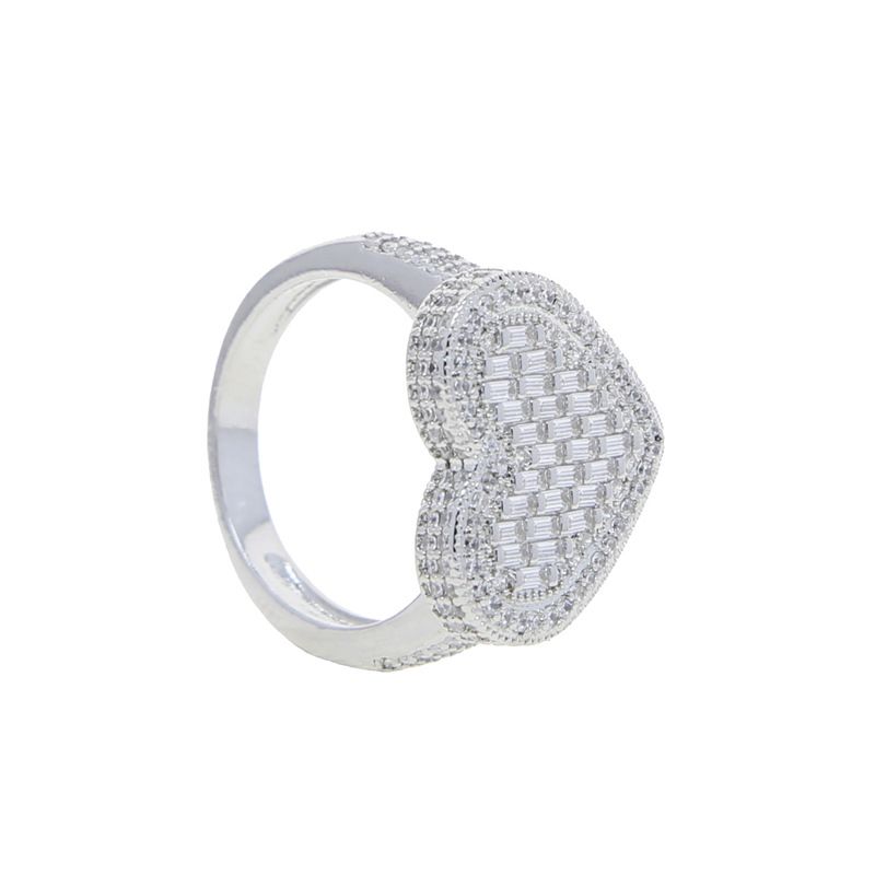 Women's Jewelry Heart Shaped Zircon Ring Fashion Trend Inlaid Zircon Ladies Ring Jewelry_voghion.com